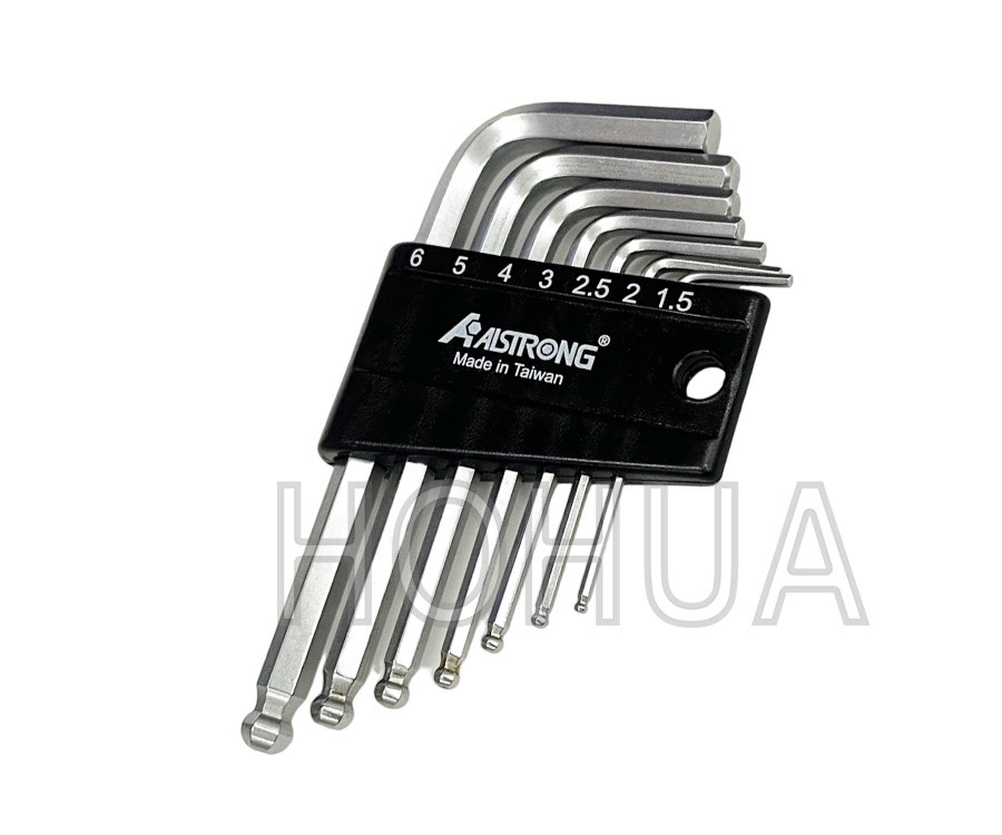 ALSTRONG 公制S2鋼白球短型六角板手組7pcs ( ALS-HX-CDB-07MS )