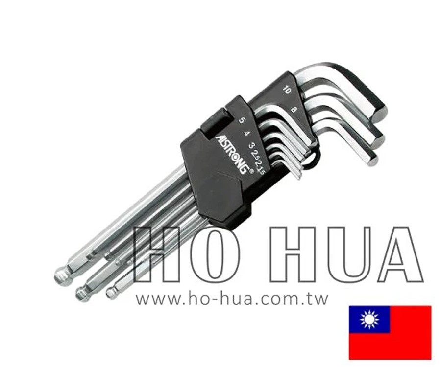 ALSTRONG 公制S2鋼白球長型六角板手組9pcs ( ALS-HX-CDB-09ML )
