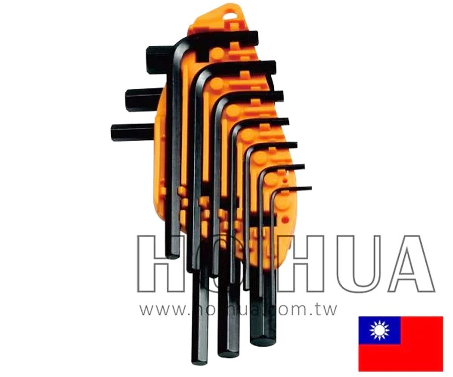 SWELL 英制鉻釩鋼黑角短型六角板手組10pcs ( SW-HX-050-04 )