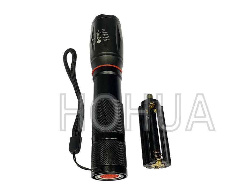 LED+COB伸縮變焦充電手電筒