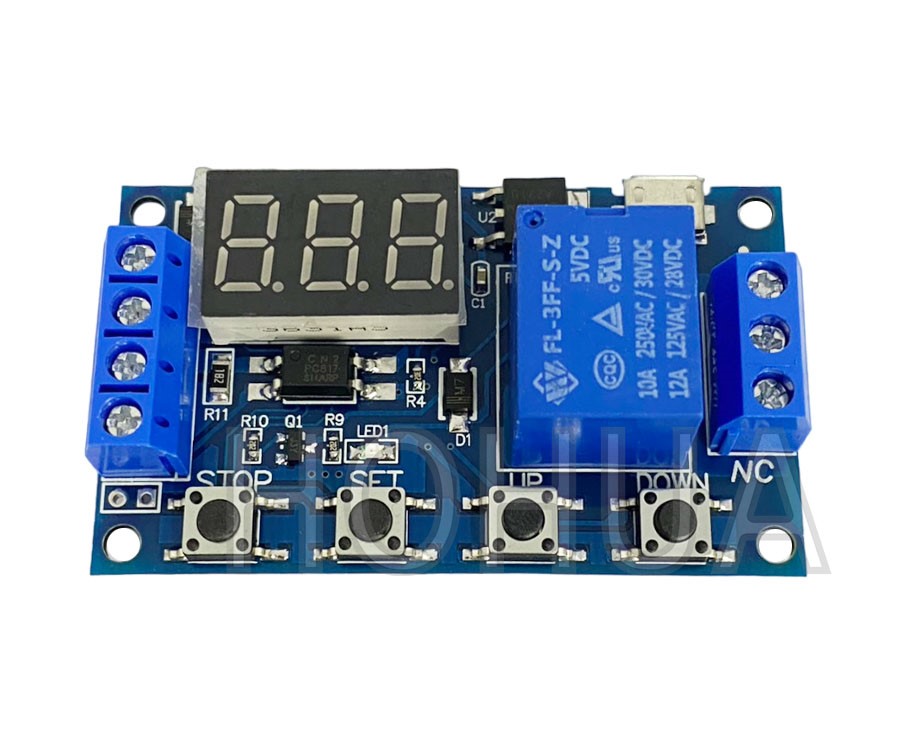 延時繼電器開關模組 ( D1-30V (0.1S~999M) )
