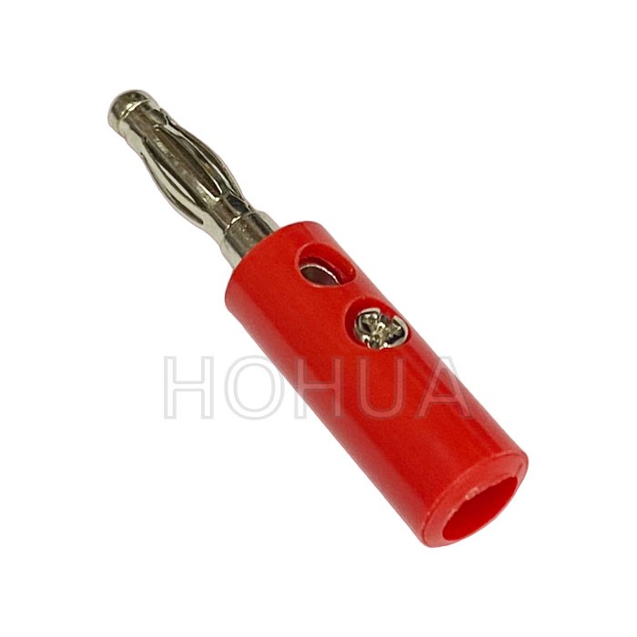 十字香蕉頭 鍍鎳 紅色 ( D1007-R )