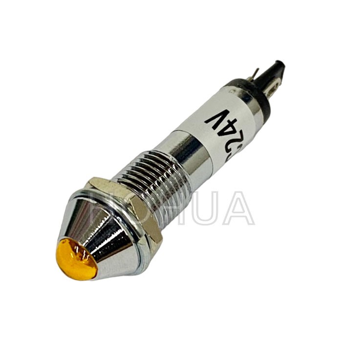銅殼尖型黃殼指示燈 24VDC