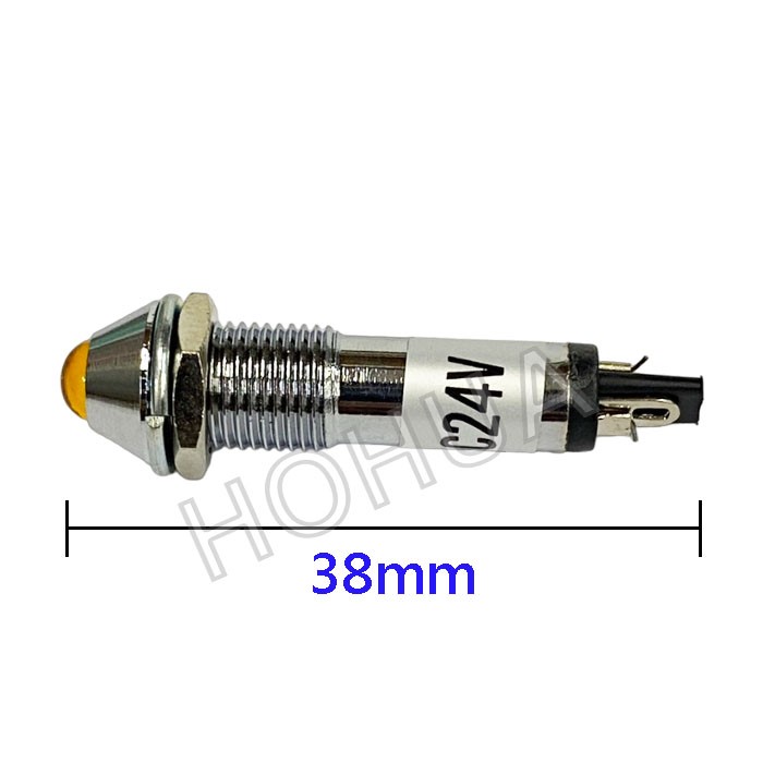 銅殼尖型黃殼指示燈 24VDC