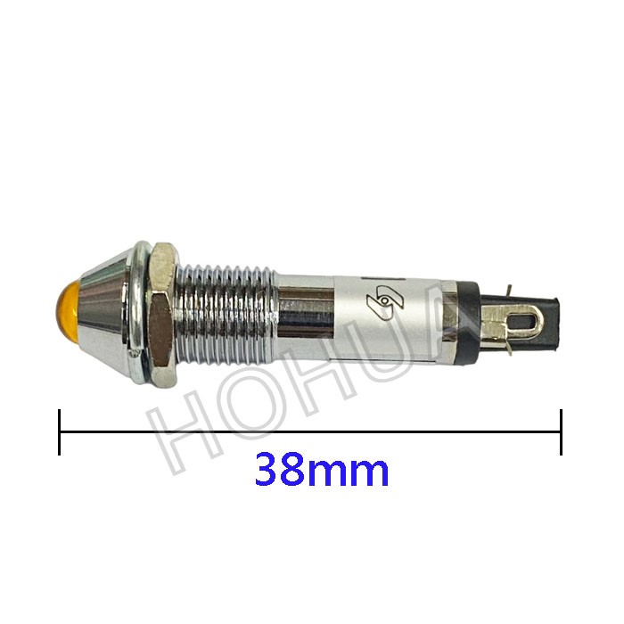 銅殼尖型黃殼指示燈 12VDC