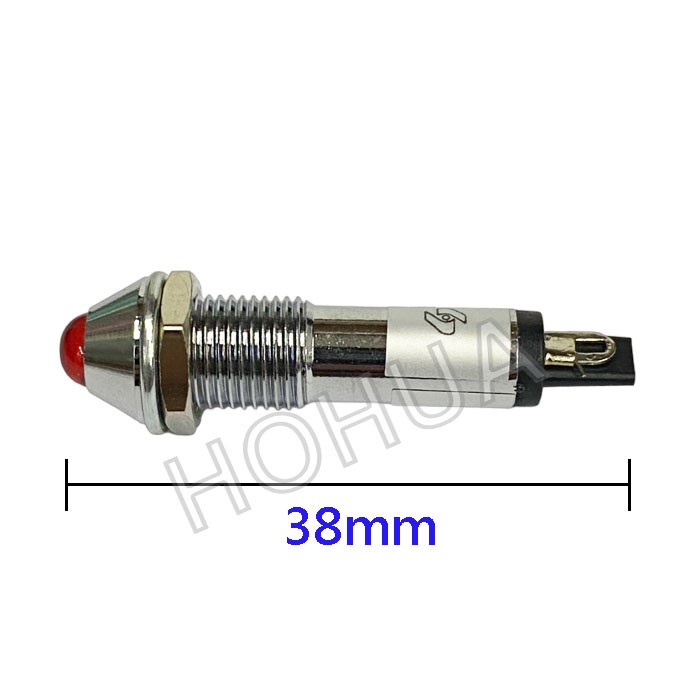 銅殼尖型紅殼指示燈 12VDC