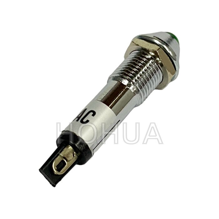 銅殼尖型綠殼指示燈 110AC