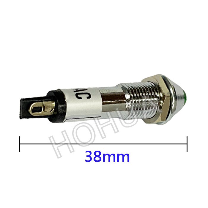 銅殼尖型綠殼指示燈 110AC