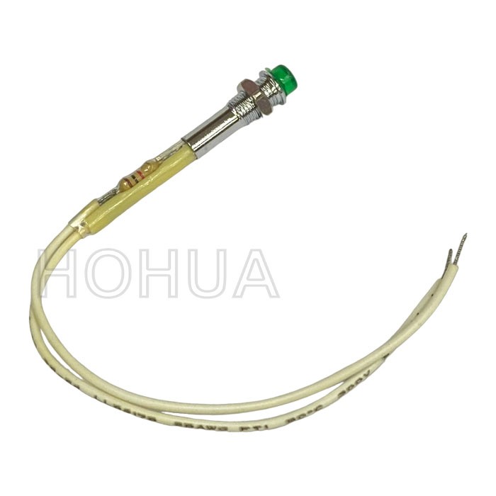 霓虹指示燈 12VDC 綠殼 4.5mm