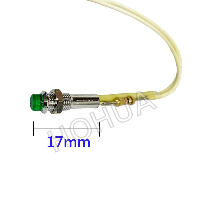 霓虹指示燈 12VDC 綠殼 4.5mm