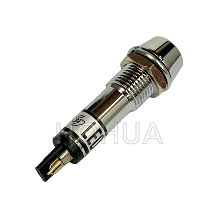 銅殼井型LED指示燈12V/黃光 ( G3218C/LED-Y )