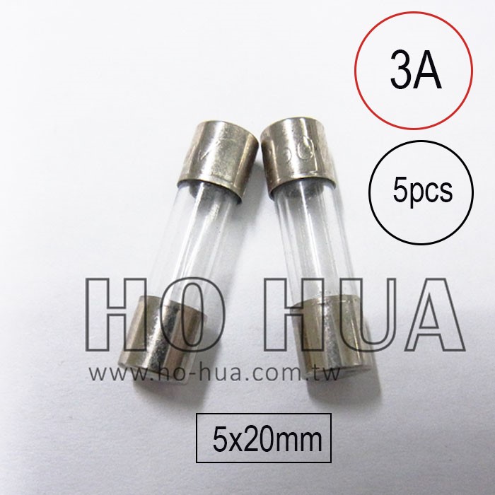 201-3A 保險絲 5pcs  ( 3A250VAC 5x20mm )