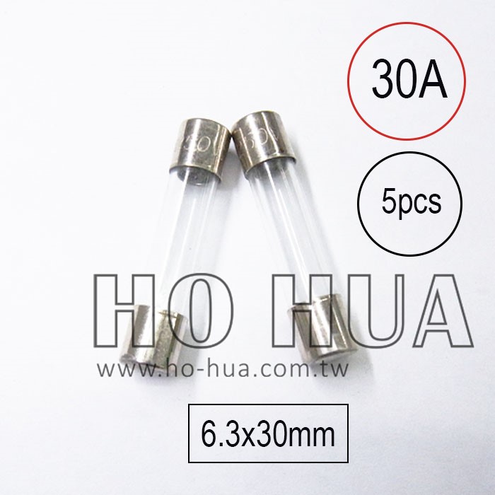 301-30A 保險絲 5pcs ( 30A250VAC 6.3x30mm )