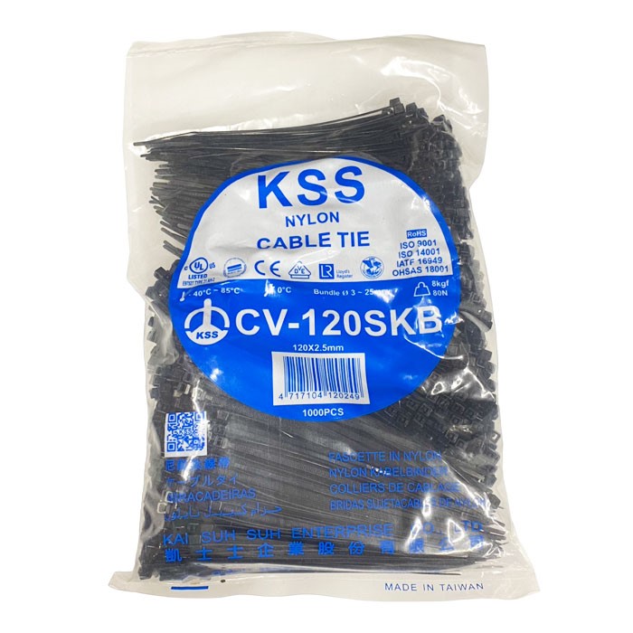 黑色 束帶 BK 2.5*120mm 1Kpcs ( CV-120SKB )