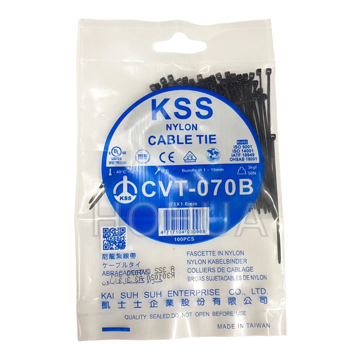 黑色 束帶 BK 1.6*71mm 100pcs ( CVT-070B ) CVT070-BK