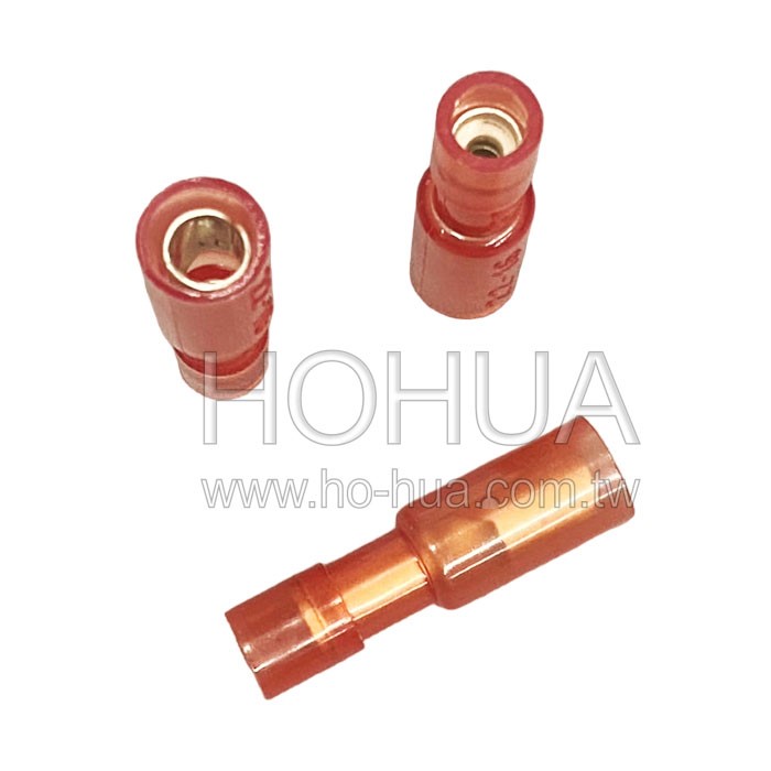 全絕緣子彈型母端子 透紅色 100pcs ( RE1-4AFC )