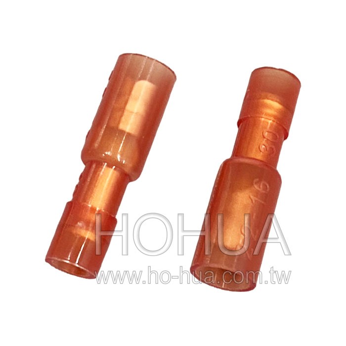 全絕緣子彈型母端子 透紅色 10pcs ( RE1-4AFC )