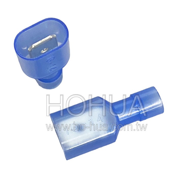 全絕緣公插端子 透藍色 100pcs ( 2-250MT ) ( M2-6.4AF-T )