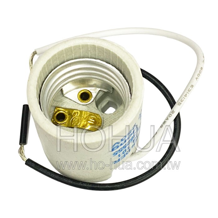 E27 陶瓷燈頭 (附線18CM) ( E27-6A250V )