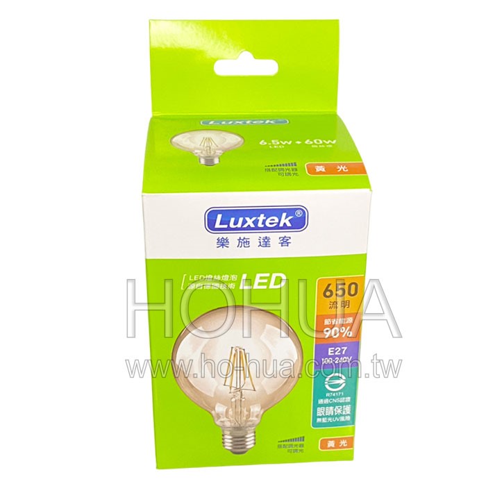 E27 可調光LED燈絲燈泡6.5W