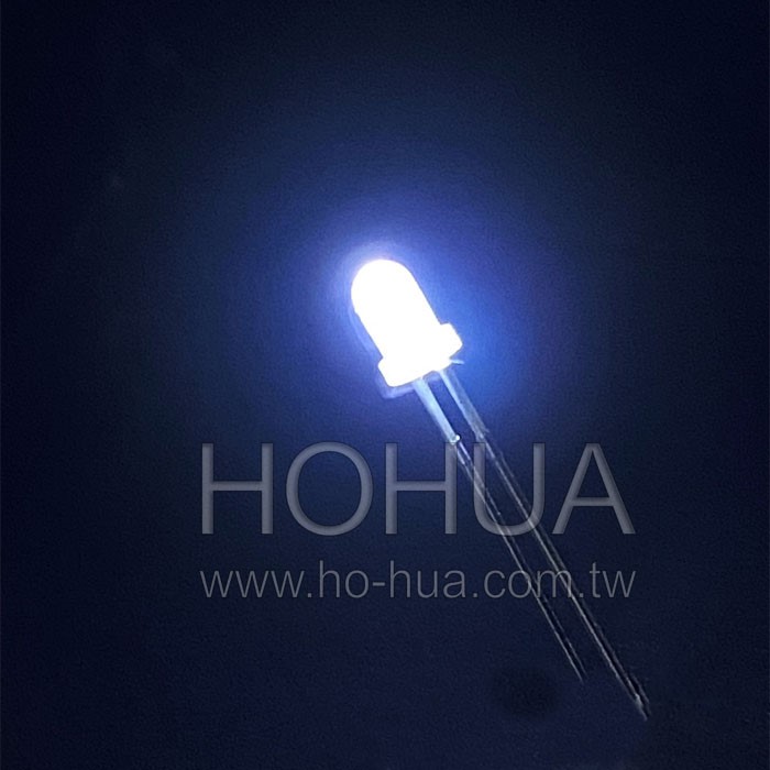 3mm霧白光LED 2pcs 