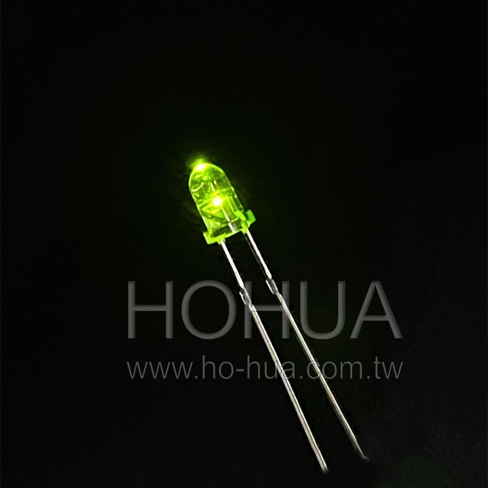 3mm聚綠膠 綠LED 100pcs ( 2.2-2.6V 20mA ) 