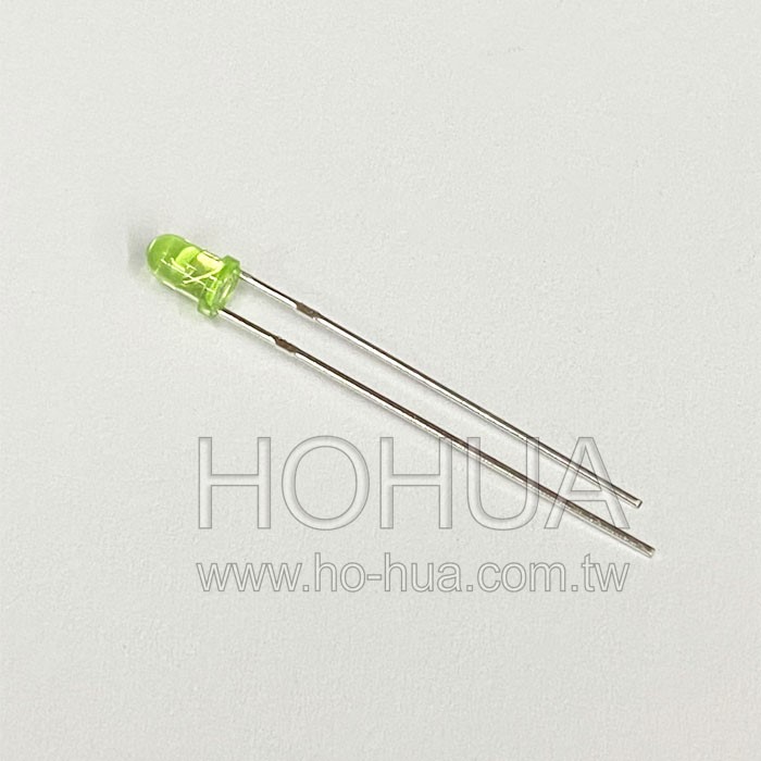 3mm聚綠膠 綠LED 5pcs ( 2.2-2.6V 20mA ) 