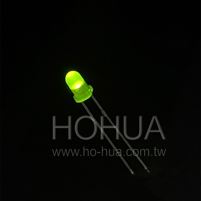 3mm霧綠膠 綠LED 100pcs ( 2.2-2.6V 20mA ) 