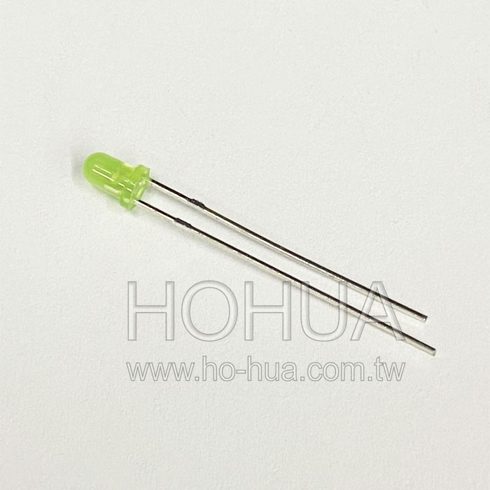3mm霧綠膠 綠LED 5pcs ( 2.2-2.6V 20mA ) 