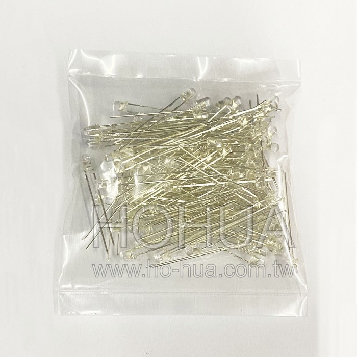 3mm透膠 紅LED 100pcs ( VF2.2V 30度 ) 