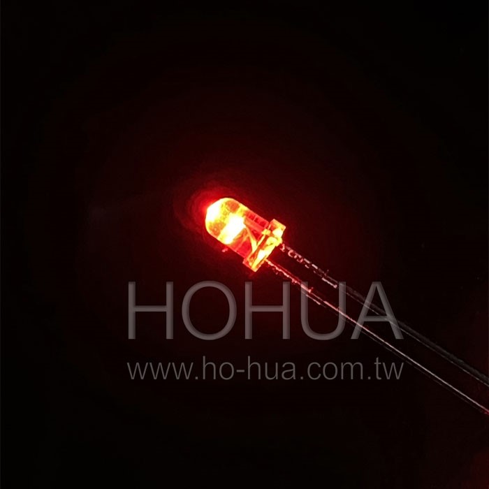 3mm透膠 紅LED 100pcs ( VF2.2V 30度 ) 