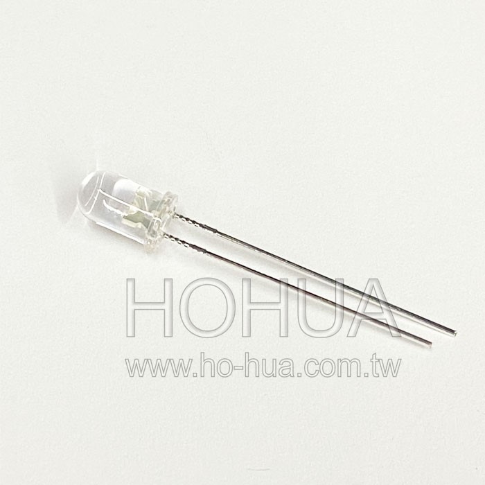 5mm透膠 冷白LED 2pcs ( 2.8-3.4V 20mA 15度 )