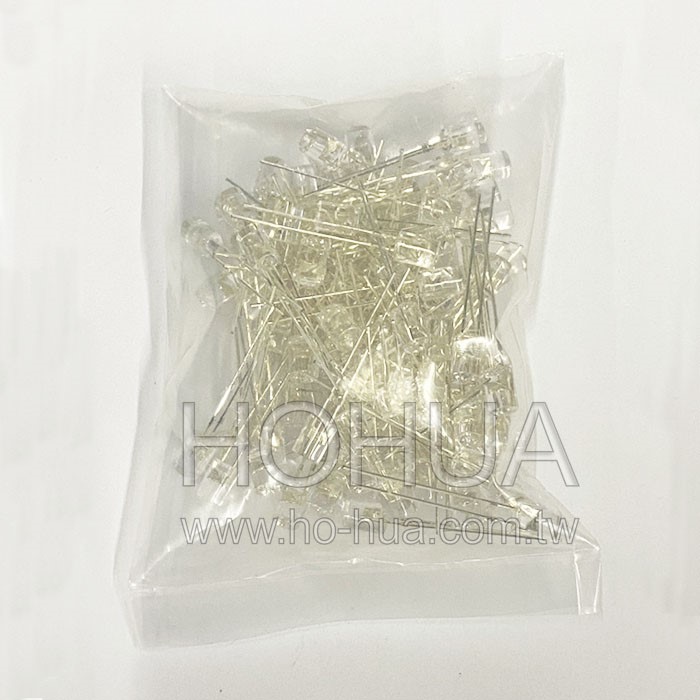 5mm圓柱型 透藍LED 100pcs ( 3.2V 20mA 465~470nm 85° )