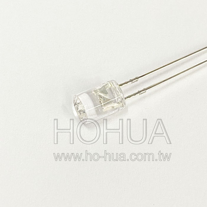 5mm圓柱型 透藍LED 2pcs ( 3.2V 20mA 465~470nm 85° )