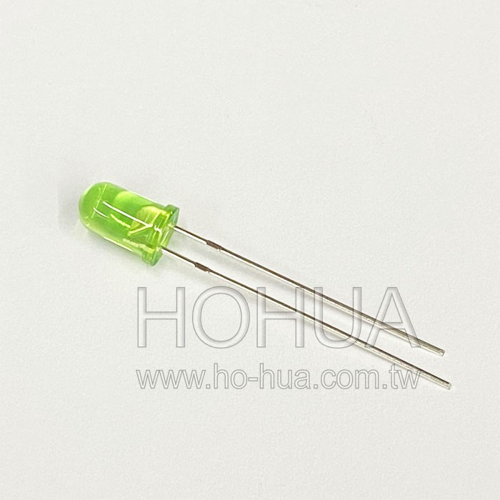 5mm聚綠膠 綠LED 5pcs ( 2-2.6V 20mA )