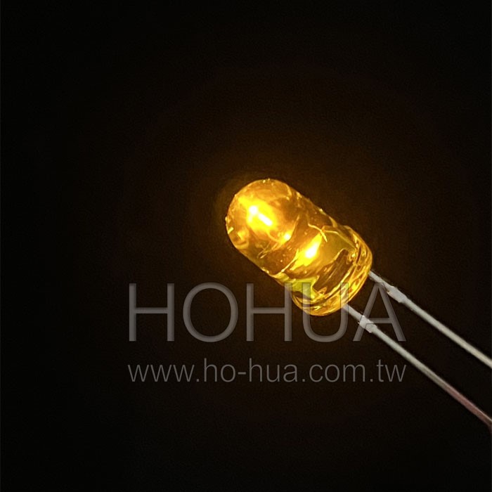 5mm聚黃膠 黃LED 100pcs ( 2.1-2.6V 20mA )
