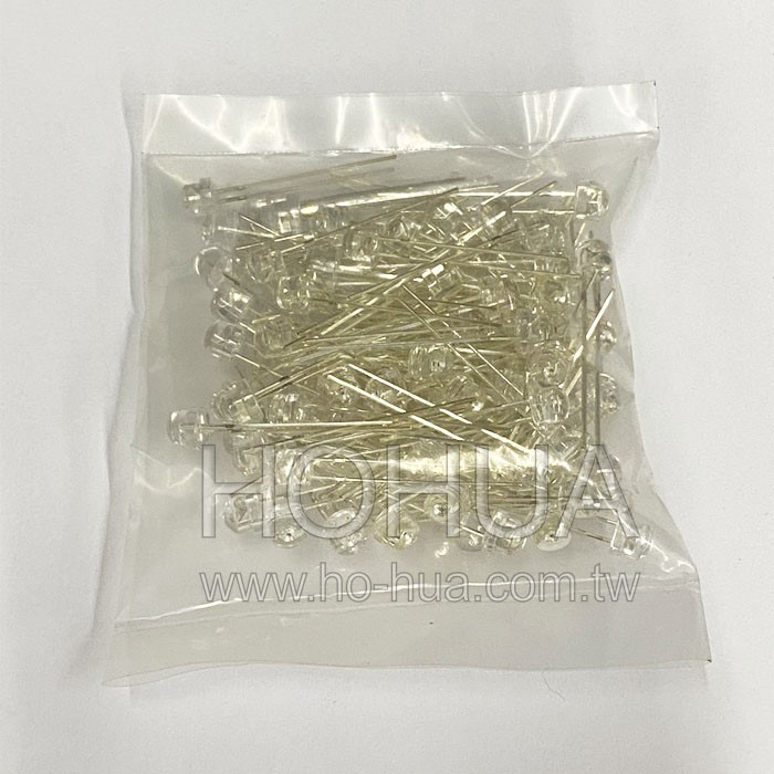 5mm鋼盔型 黃光 100pcs ( 2.2V 20mA 120度 )