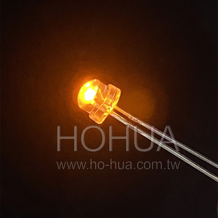 5mm鋼盔型 黃光 100pcs ( 2.2V 20mA 120度 )