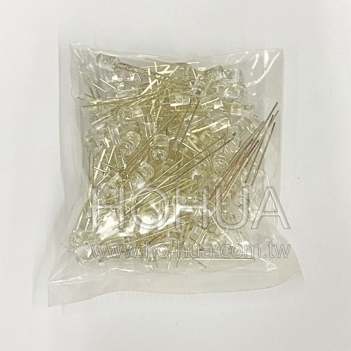 5mm圓柱型 橙光 100pcs ( 2.2V 590nm 85° )