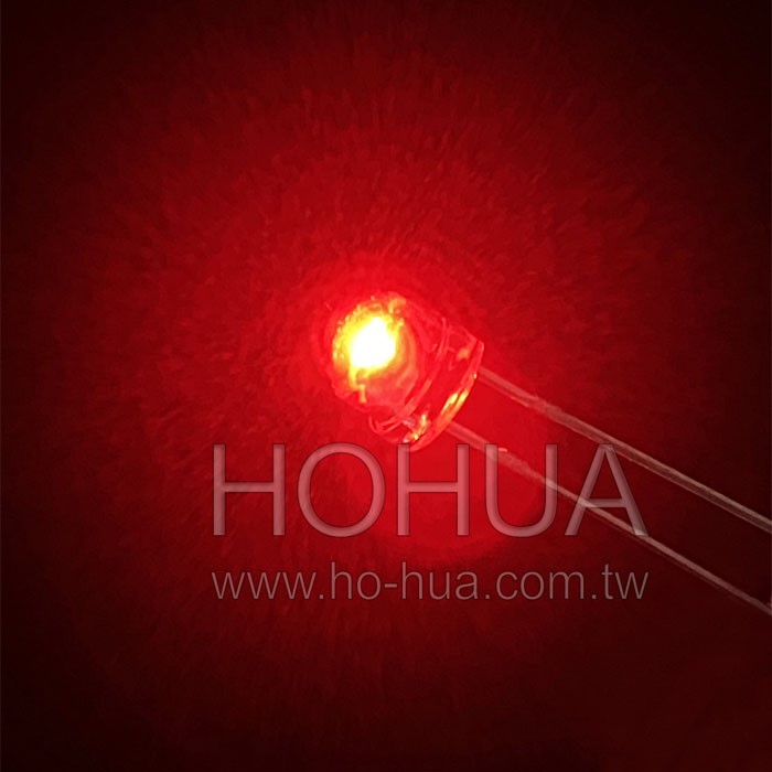 5mm鋼盔型 紅光 100pcs ( 2.2V IF:20mA 120度 )