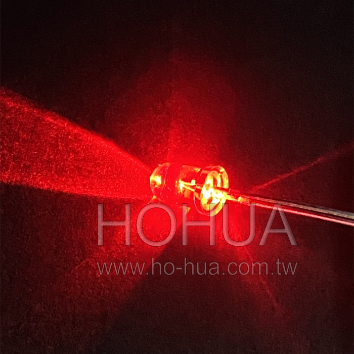 5mm透膠 高亮紅光 100pcs ( 2.1-2.2V 20mA 20度 )