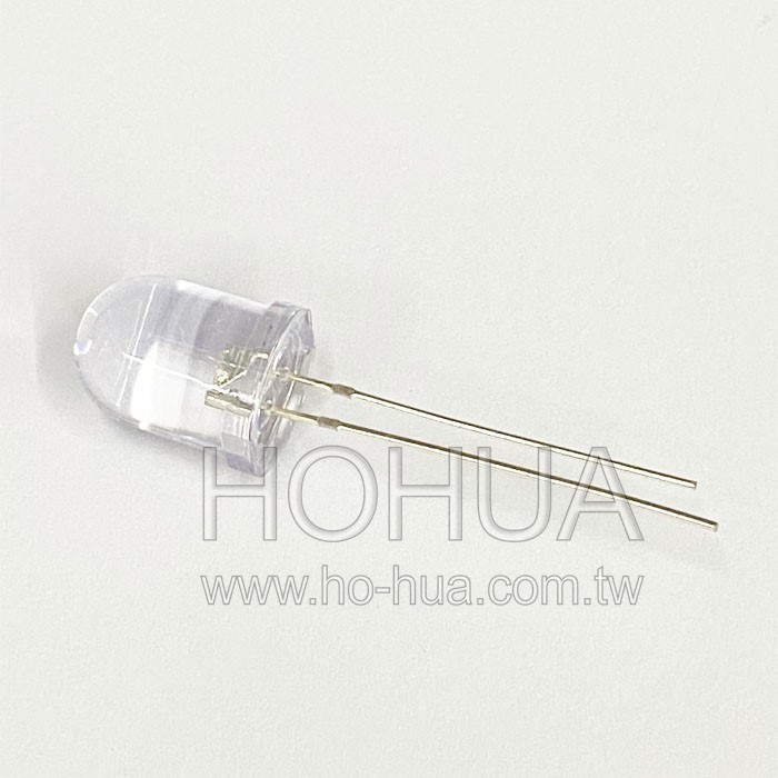 10mm透膠 白光LED 1pcs ( 3.2V 30° 5500K )