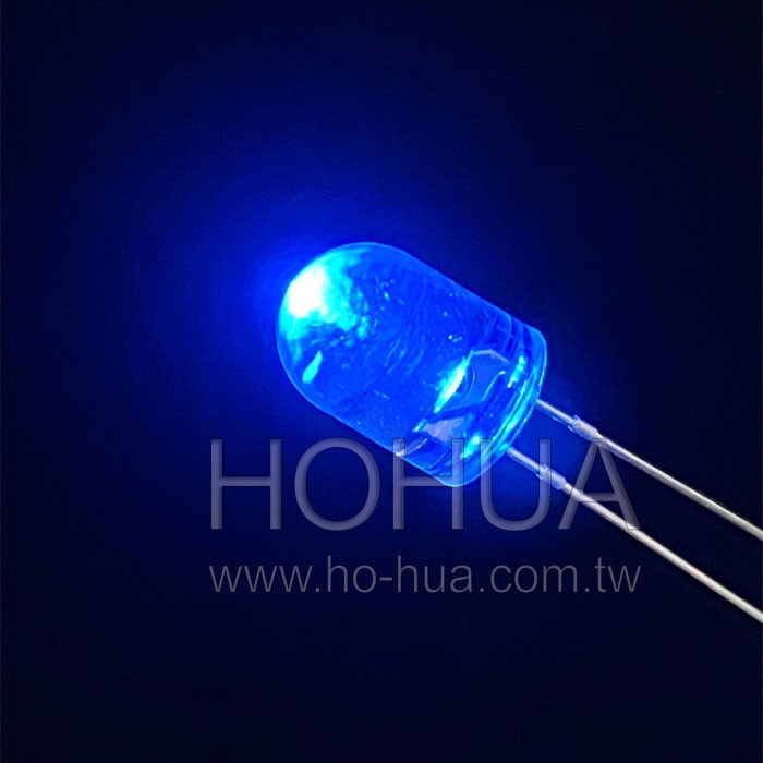 8mm透膠 高藍LED 2pcs ( Vf:3.2V If:20mA 30° )