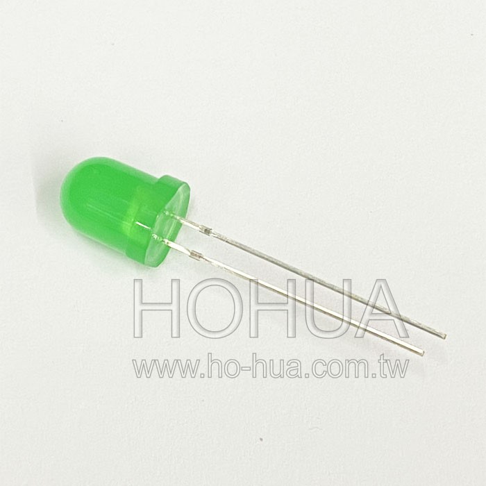 8mm霧綠膠 綠LED 2pcs