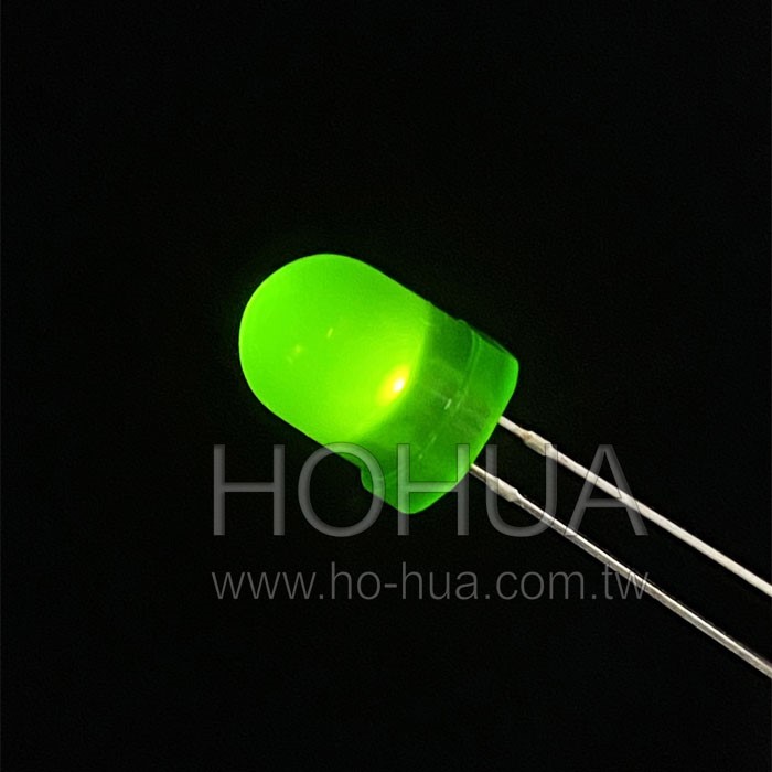 8mm霧綠膠 綠LED 2pcs