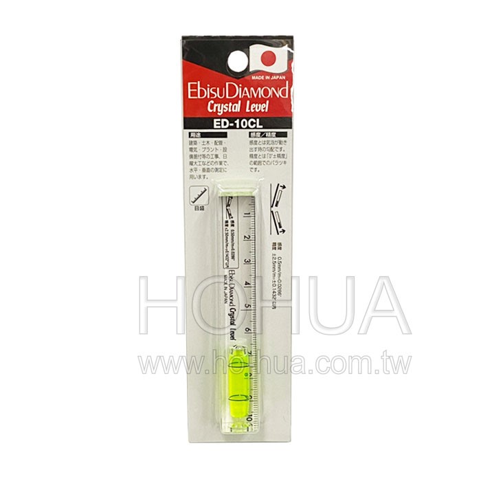 EBISU 日製水晶水平尺-15x15x100 mm ( ED-10CL )