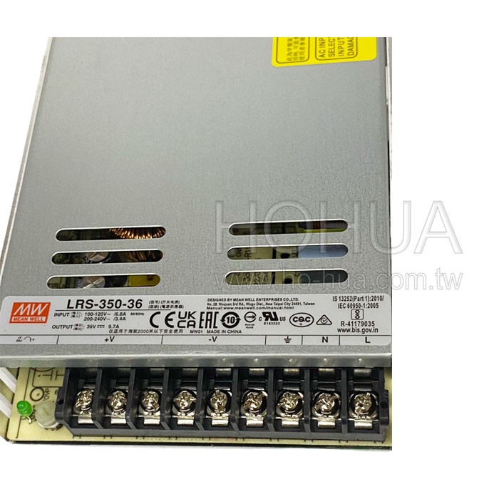 MW明緯  交換選擇式電源供應器 LRS-350-36V ( 9.7A )