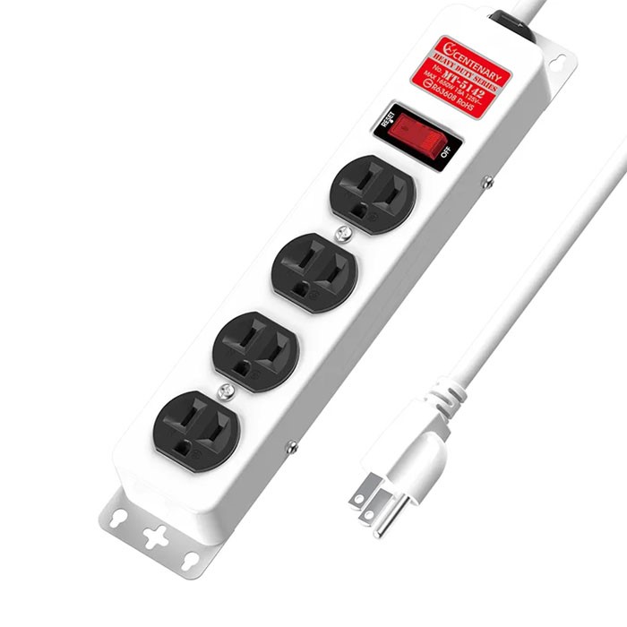 成電牌 鐵殼系列 1開4插鐵殼延長線 3P15A 15尺 ( MT-5142-15 )
