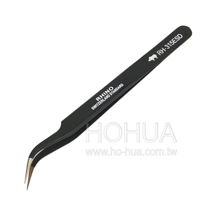 PRO RHINO TOOLS 防靜電鑷子(加長型)-彎  RH-315ESD