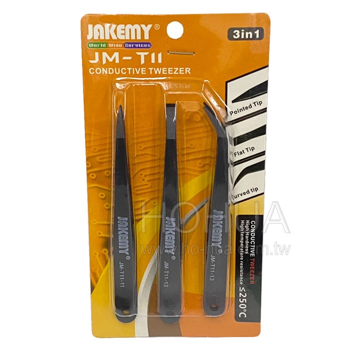 防靜電纖維鑷子 3pcs  JM-T11
